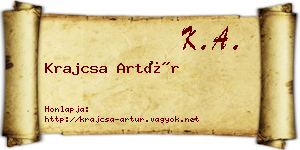 Krajcsa Artúr névjegykártya